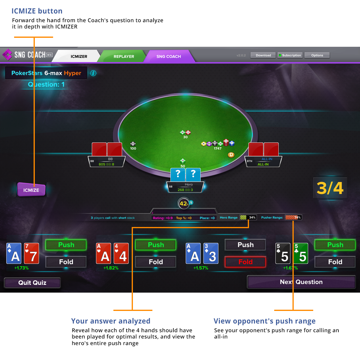 SNG Coach answer analysis mode
